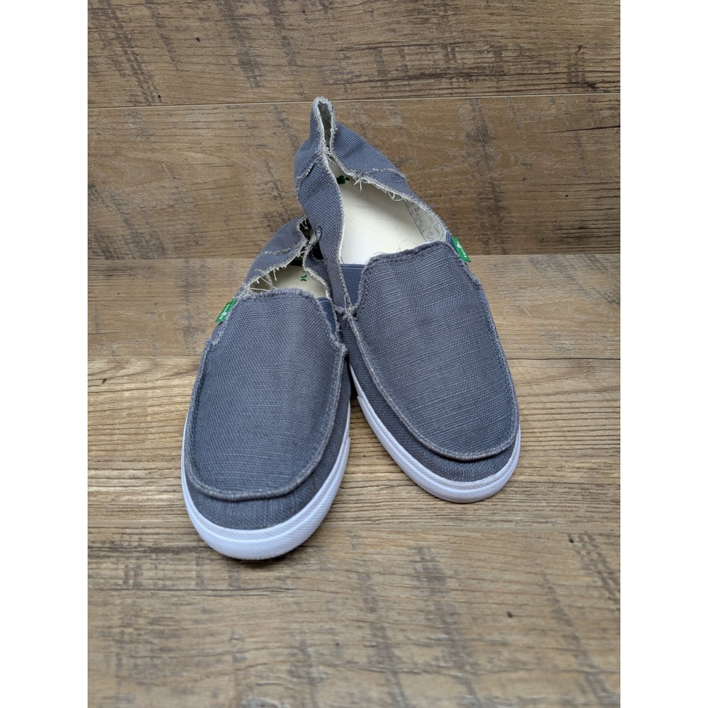 Sanuk Slip‎ On Canvas Shoes Women's Size 10 Gray Casual Skate Surf Style